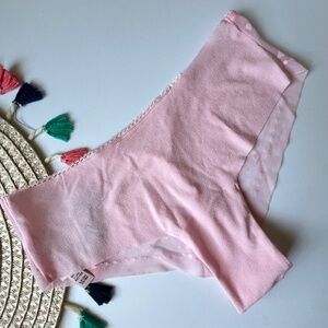 Victoria's Secret Lace Trim No Show Thong Panty Pretty Blossom Small NEW